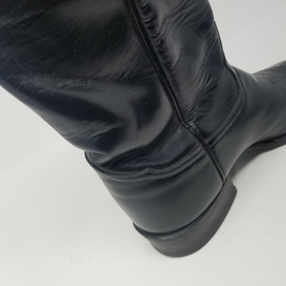 Tony Lama Black Leather Western Roper BOOTS Mens Style 2801 Sz 9 EE WIDE - Picture 12 of 16